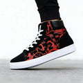 Street Style Fashion Sneakers Mens Casual Shoes Flat Breathable High top Black Red Brand Male Footwear