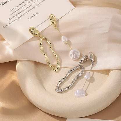 LATS Elegant Asymmetrical Baroque Pearl Stud Earrings for Ladies and Girls Personality Irregular Fashion Jewelry Party Gifts