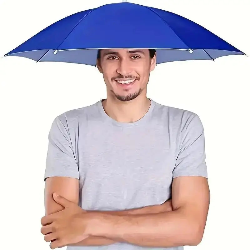 Foldable Head Umbrella Hat Windproof Fishing Head Wearing Sunshade Rain Gear Outdoor Portable Umbrella Camping Beach Head Hats