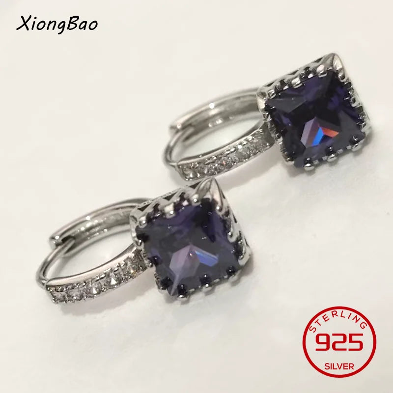 925 Sterling Silver Earrings New Women Elegant Temperament Sterling Anniversary Gift Fashion Jewelry Accessories Geometric Ears