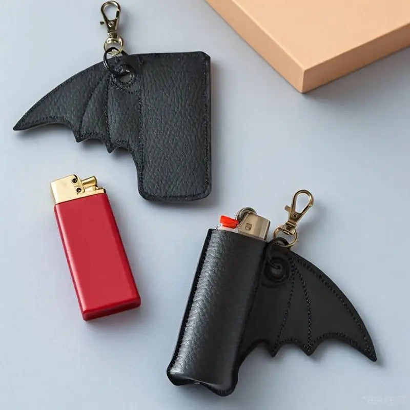 R2LE Gothic Bat Design Keychain Attachment Smooth Surfaces Protective Sleeve Keyring For Everyday Use