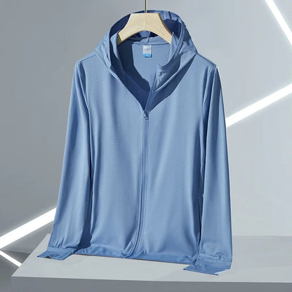 UPF45 UV Sun Protection Clothing Women's Zip Up thin Hoodie Long Sleeve Seatshirt Light Outdoor Fishing Running Hiking Jacket