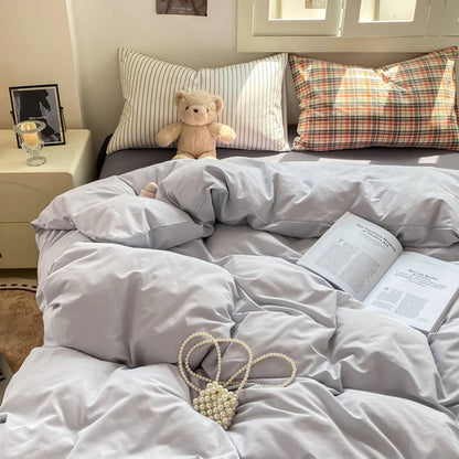 Ins Style Stripes Bedding Duvet Cover Set with Pillowcase bed sheet Full Size Bed Linen Quilt Cover Set Queen/King Double Single