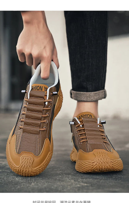 Spring and Autumn Fashion Elastic Band Sneakers for Men, Versatile Trendy Casual Shoes, Student Running Shoes, Soft-Soled Lightweight Men's Shoes