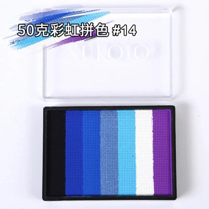 50g Facial and Body Paint Palette,Non-Toxic Rainbow Water-Soluble Body Paint for Rainbow Festival,Cosplay,Party,Art,Stage Makeup