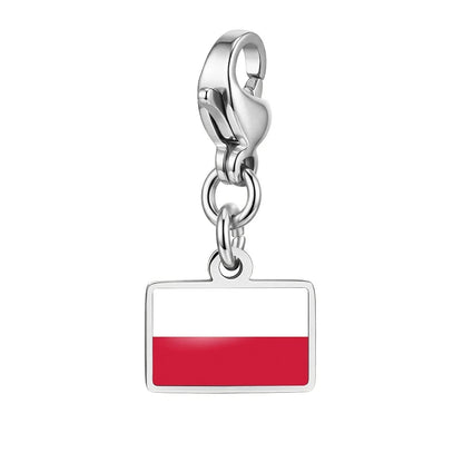 10mm Country Flag Charms Pendant Necklace Bracelet Keychain Bagchain Stainless Steel  Jewelry A Commemorative Gift For A Friend