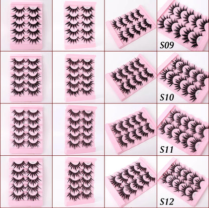 Yiernuo 1/5 Pairs Cosplay Anime Eyelashes Manga Lashes Dramatic Fairy Clusters Lashes Wet Look Lashes