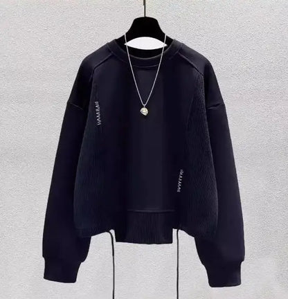 White Hoodie Women Long Sleeve Drawstring Casual Sweatshirts