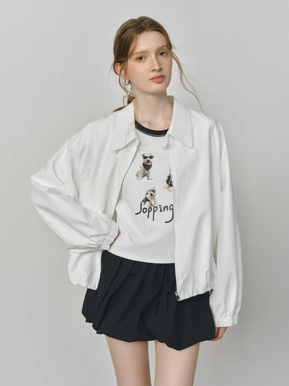 FSLE 2025 New French Barn-Style Raw Glamour Short Jacket Women's Spring Autumn New Arrival Loose Fit Oversize Workwear Coat