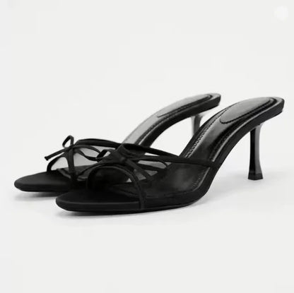 2024 Women Summer New Luxury Brand High Heel Sandals Versatile Simple Slim Heel Sandals Slippers