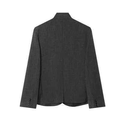 MUJER Women's Tailoring Blazers Vintage Office Blazer Woman Faux Wool Coats for Women Streetwear Outerwears Fitted Jacket Women