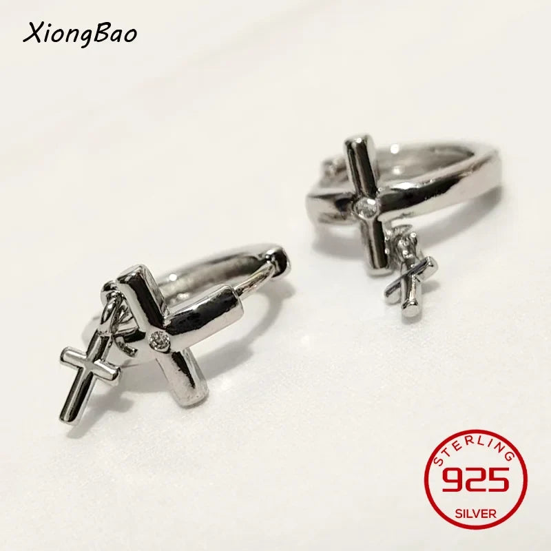 925 Sterling Silver Earrings New Women Elegant Temperament Sterling Anniversary Gift Fashion Jewelry Accessories Geometric Ears