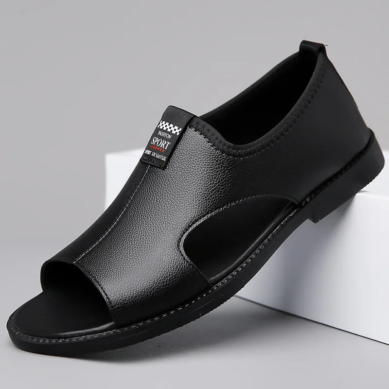 Brand Man Sandals Designer Fashion Leather Casual for Men Summer Comfortable Beach Slippers Outdoor Non-slip Men Sandalias 2026