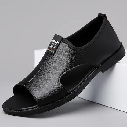 Brand Man Sandals Designer Fashion Leather Casual for Men Summer Comfortable Beach Slippers Outdoor Non-slip Men Sandalias 2026