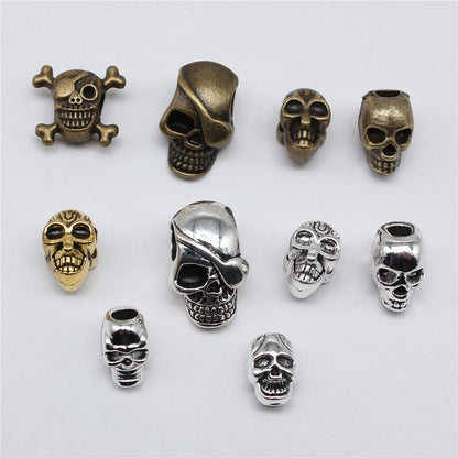 10pcs Skull Beads Beard Loose Beads Spacer Beads Fit Beards Or Hair Decorations Accessories Braid Dreadlock Tube Rings