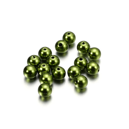 10-1000pcs/lot 3-20mm Straight Holes Acrylic Imitation Pearl Beige Bracelet Round Beads For DIY Craft Jewelry Making Supplies