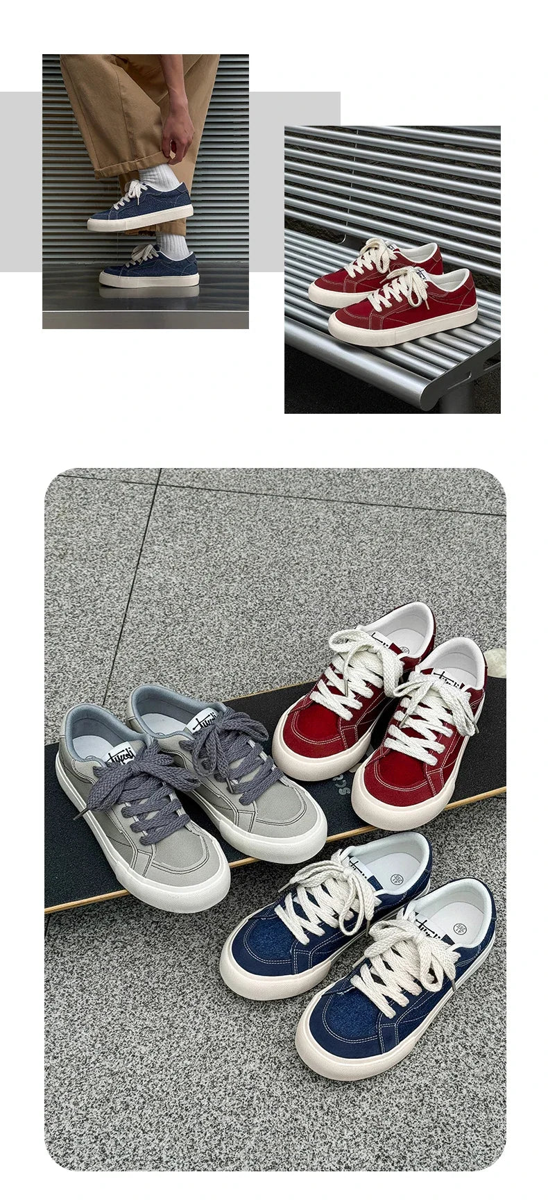 Mens Cowboy canvas Shoes Breathable Trend Mens board Shoes Thick Sole Trend Comfortable student Skateboard Trainers Footwear