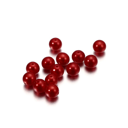 10-1000pcs/lot 3-20mm Straight Holes Acrylic Imitation Pearl Beige Bracelet Round Beads For DIY Craft Jewelry Making Supplies