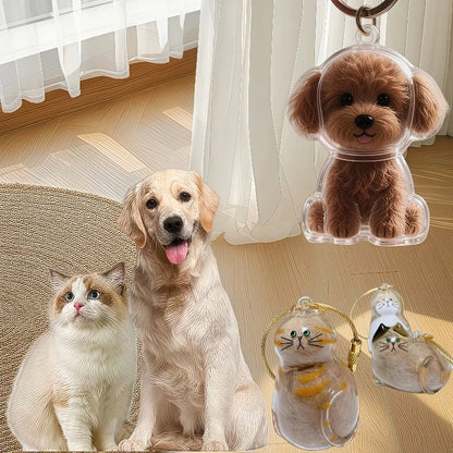 Transparent Dog Hair Storage Pendant Dog Hair Collector Keychain Pet Hair Memorial Bottle for Pet Lovers DIY Memorial Keychain
