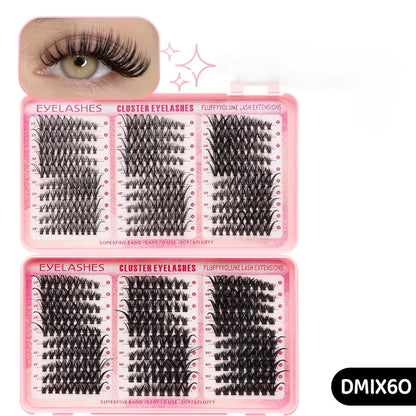 DINGSEN Eyelash Clusters Book Large Capacity Volume Individual Lashes Book Natural Long DIY Cluster Eyelash Extensions Makeup