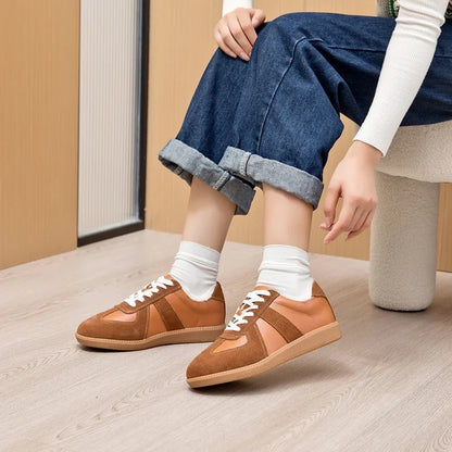 AIYUQI Women's Sneakers 2026 New Genuine Leather Ladies Moral Training Shoes Casual Spring Flat Shoes Women