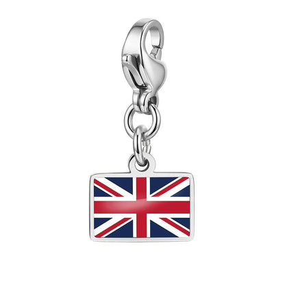 10mm Country Flag Charms Pendant Necklace Bracelet Keychain Bagchain Stainless Steel  Jewelry A Commemorative Gift For A Friend