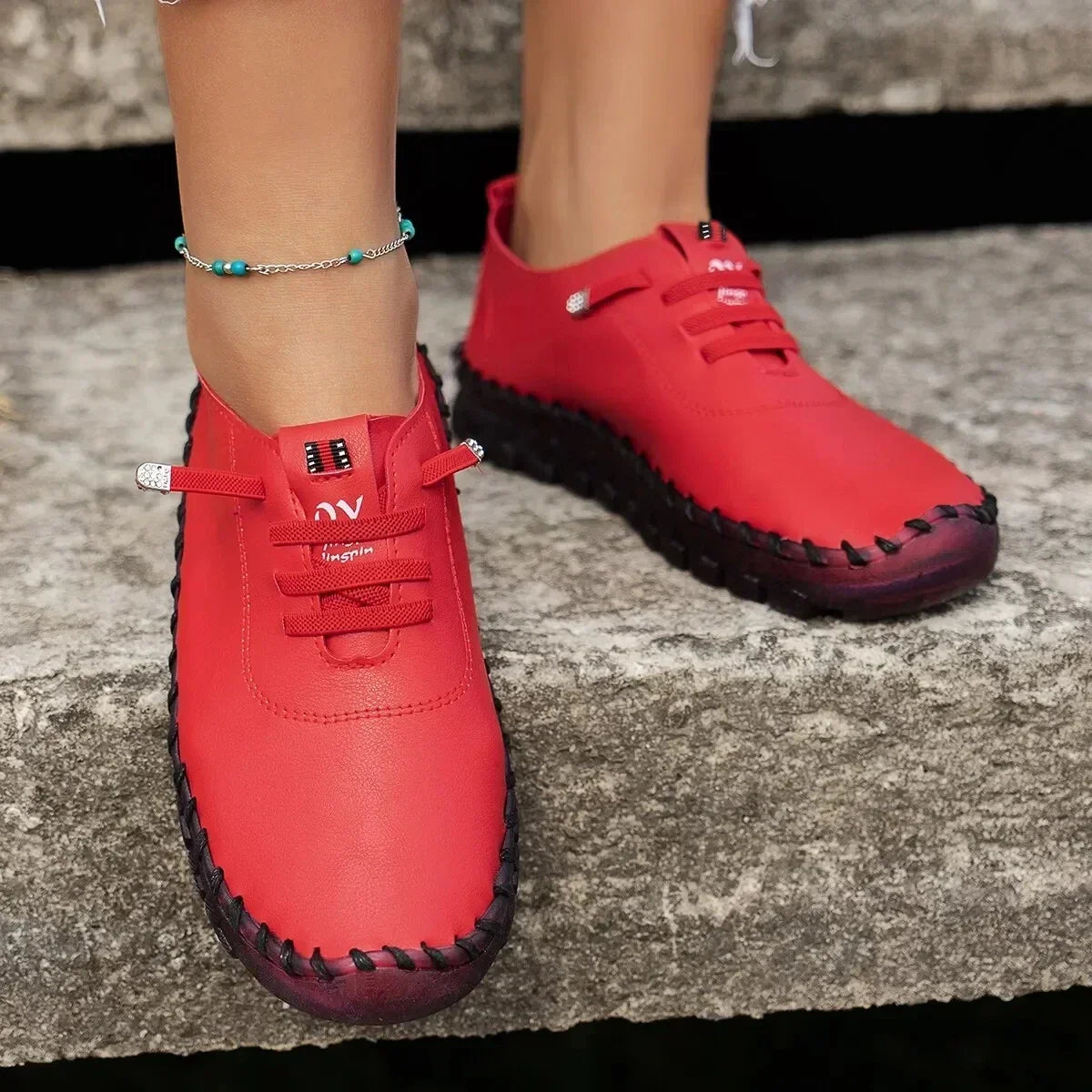 Sneakers Women's Shoes Loafers Lace Up Leather Flat New Spring Casual comfortable Mom Shoe Mujer Zapatos Chaussure Femme