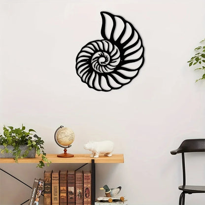 1pc Nautilus Shell Coastal Beach Metal Wall Art, Metal Wall Art Interior Decoration, Home Wall Hangings