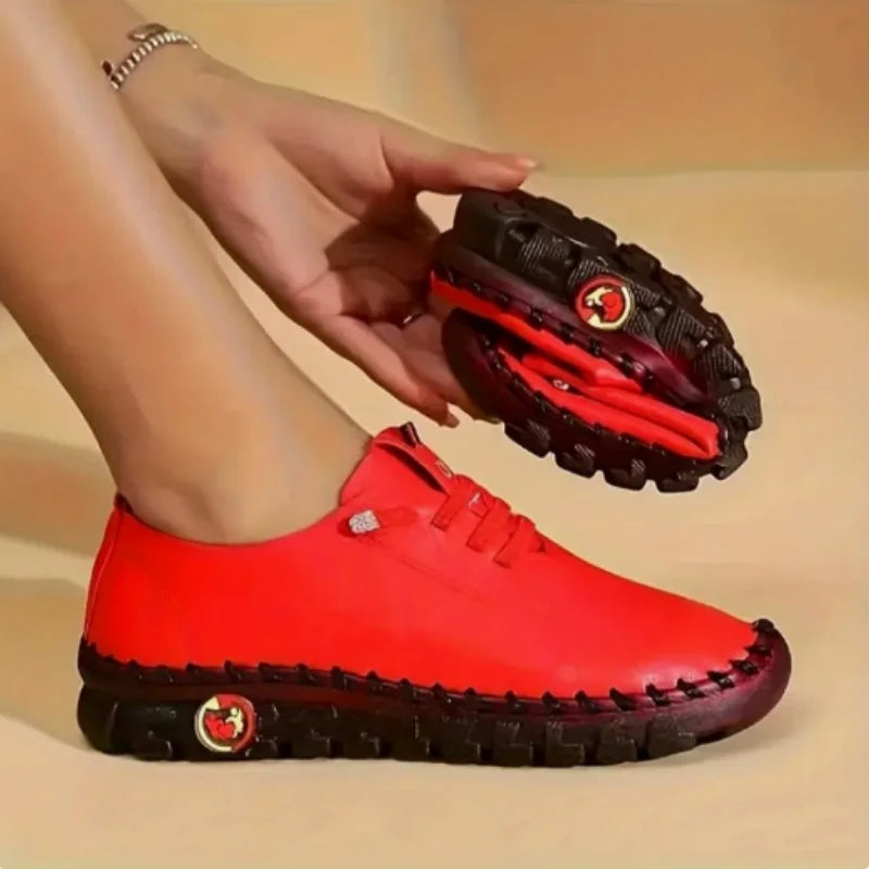 Sneakers Women's Shoes Loafers Lace Up Leather Flat New Spring Casual comfortable Mom Shoe Mujer Zapatos Chaussure Femme