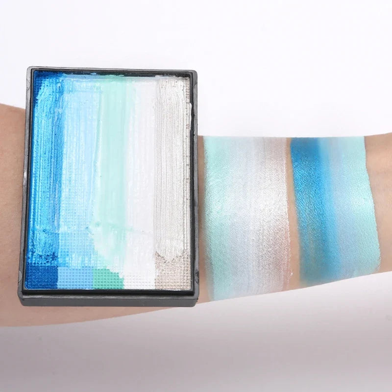 50g Facial and Body Paint Palette,Non-Toxic Rainbow Water-Soluble Body Paint for Rainbow Festival,Cosplay,Party,Art,Stage Makeup