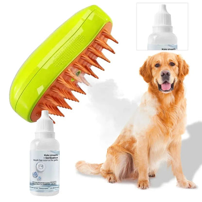 Dog Cat Steamy Brush Steam Brush Electric Sprayer for Massage Pet Grooming Tool Shedding 3 in 1 Electric Sprays Massage Combs