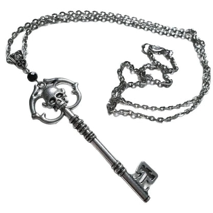 Trendy European and American Gothic Dark Skeleton Lovers Key Necklace Personalized Gift Creative Collar