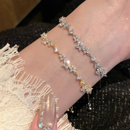 Pulling Bracelet Zircon Handmade Bracelet Zinc Alloy Bracelet Fashionable For Party Women Fashion Accessory