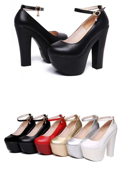 15cm Small Size 32-43 Thick Bottom Gold Red Wedding Shoes Women Platform Pumps 2026 Fall Block Super High Heels Shoes Model
