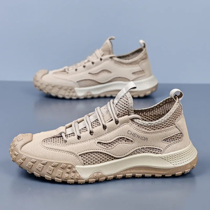 Oulylan Men's Summer Breathable Hollow Mesh Wading Shoes 2026 Outdoor Hiking Climbing Non-Slip Sport Sneakers Size 39-44