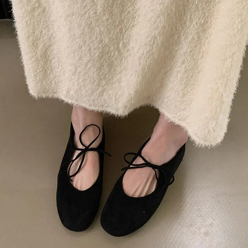 Fashion Butterfly-Knot  Women Flats With Shoes Casual Female Soft Footwear Round Toe Ladies Flats Slip On Shoes