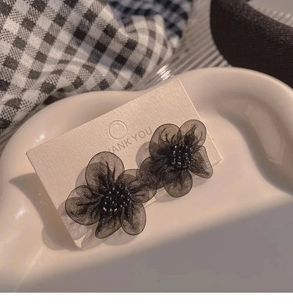 New Fashion Sweet Design Spring/Summer Blue Pink Enamel Flower Light Luxury High End Earrings Party Gifts for Women Jewelry
