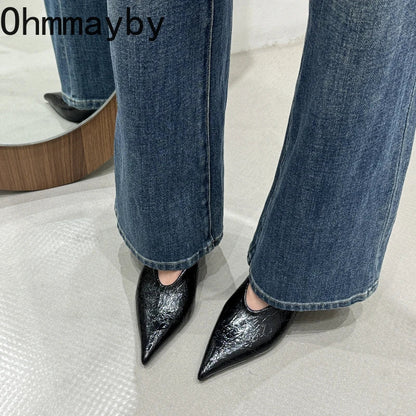 Fashion Pointed Toe Thin Heel Women Office Pumps Shallow Slip On Party Dress Shoes 2026 New Spring Autumn Commuter Footwear