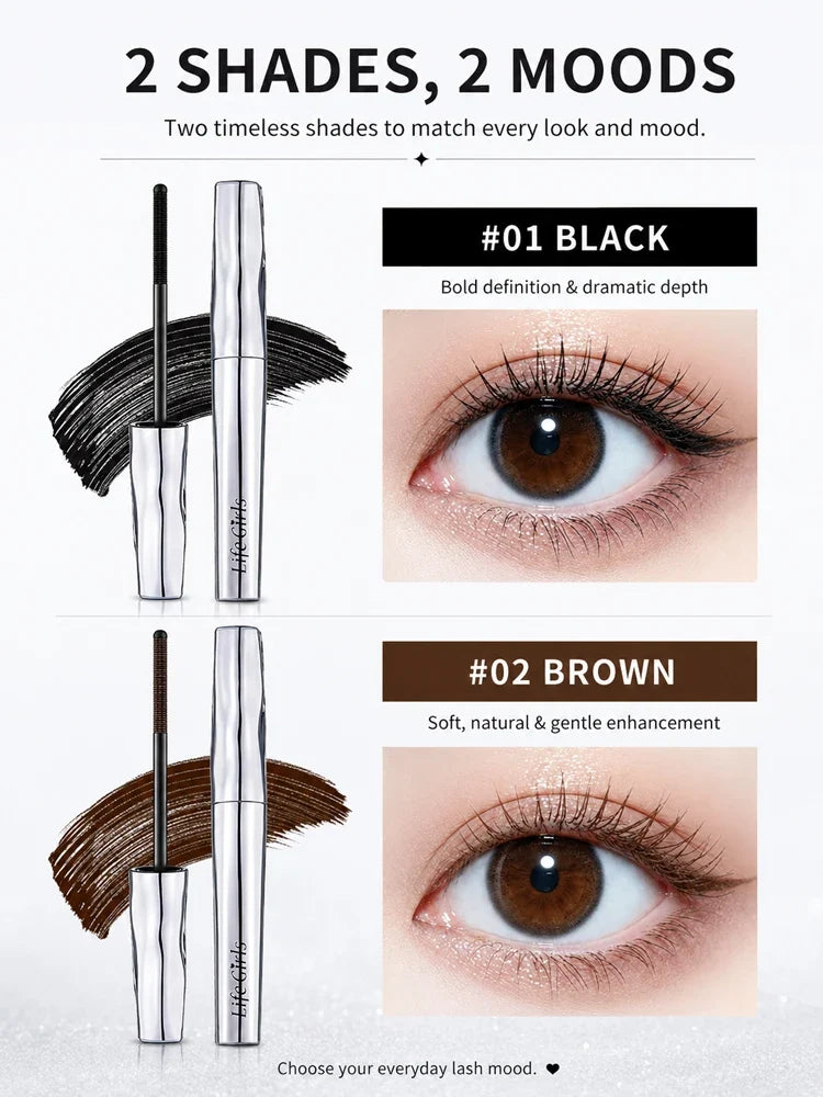 Life girls Waterproof Eyelash Primer Mascara, Lengthening Curling Lash Base, Smudge-Proof Long Lasting Black Brown Eye Makeup