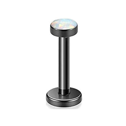 WKOUD 16G Stainless Steel Lip Labret Piercing Crystal Ball Monroe Lip Stud Helix Tragus Conch Piercing Cartilage Earrings Black