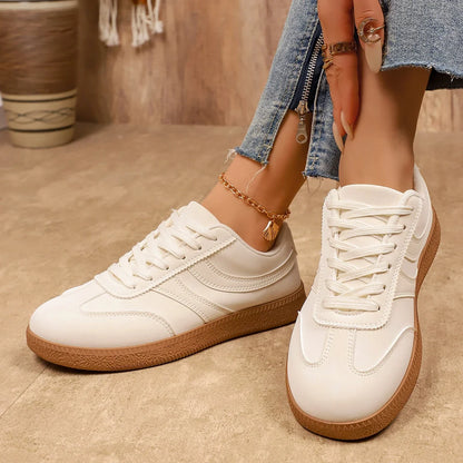 Retro Brown Platform Sneakers Women 2026 Flat Trend German Training Shoes Woman Plus Size 43 Non-slip Thick Sole Vulcanize Shoes