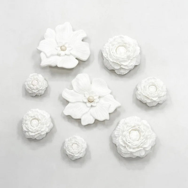 Cute Shoe Charms Set DIY Flower Hole Shoe Buckle Shoes Accessories 3D Flower Bouquet Bone White Hole Shoe Decorations For Women