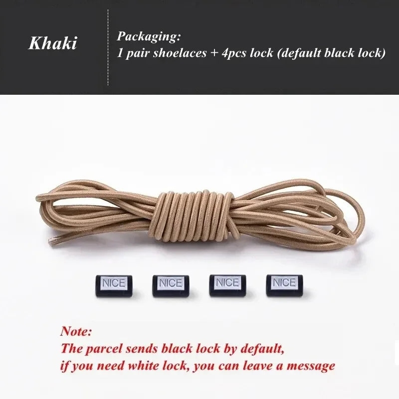 Fashion No Tie Shoelaces Elastic Laces Sneakers Flat Shoe Laces Without Ties Kids Adult Quick Shoelace One Size Fits All Shoes