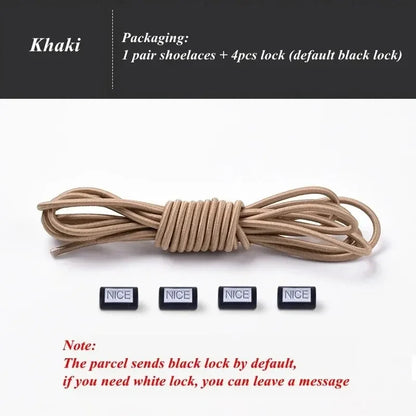 Fashion No Tie Shoelaces Elastic Laces Sneakers Flat Shoe Laces Without Ties Kids Adult Quick Shoelace One Size Fits All Shoes