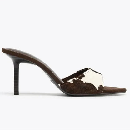 Summer Vintage Fashion Thin Low Heels Mules Slippers Women Design Female Sandals Slide Ladies Shoes Zapatos De Mujer
