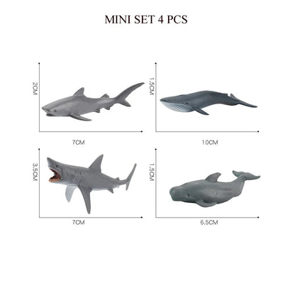 Realistic Mini Ocean Animal Figurines Plastic Marine Sea Creatures Whale Shark Dolphin Turtle Penguin Model Playset Gift for Kid