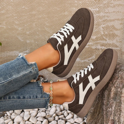 Women Sneakers 2026 Fashion Casual Flats Vulcanize Shoes Round Toe Lace Up Comfortable Flat Shoes for Women Zapatos De Mujer