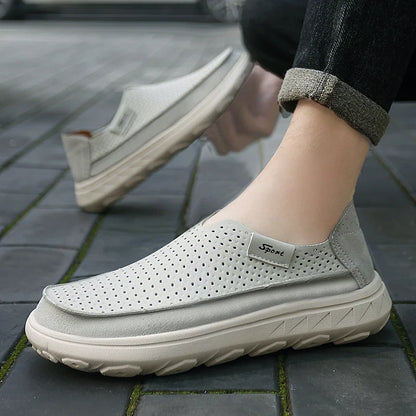 2026 New Men's Casual Shoes Fashion Comfortable Men's Shoes High Quality Leather Men Driving Shoes Handmade Flat Shoes Size 46