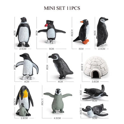 Realistic Mini Ocean Animal Figurines Plastic Marine Sea Creatures Whale Shark Dolphin Turtle Penguin Model Playset Gift for Kid