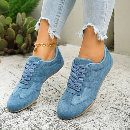 Women's Casual Flat-soled Non-slip Wear-resistant Sport Shoes Spring Autumn Round-toe Soft and Comfortable Women Single Shoes